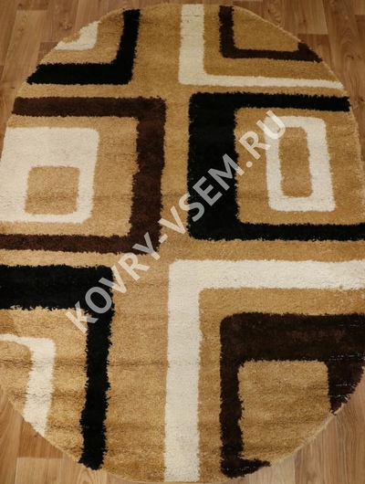 Ковер SHAGGY COMFORT 2 S 618 beige/ black oval